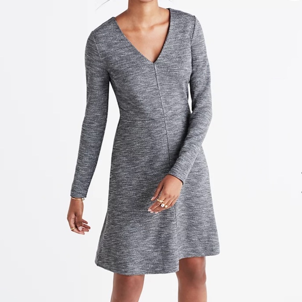 Madewell Bridgewalk V-Neck Long Sleeve Dress Size 10 - Picture 1 of 8